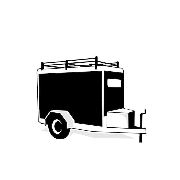 silhouet logo ontwerp pictogram trailer