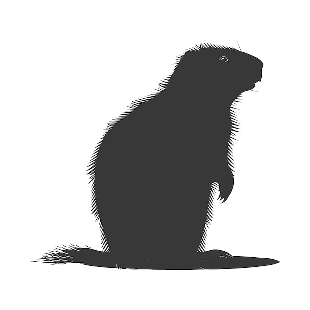 Silhouet marmot dier zwarte kleur alleen volledig lichaam