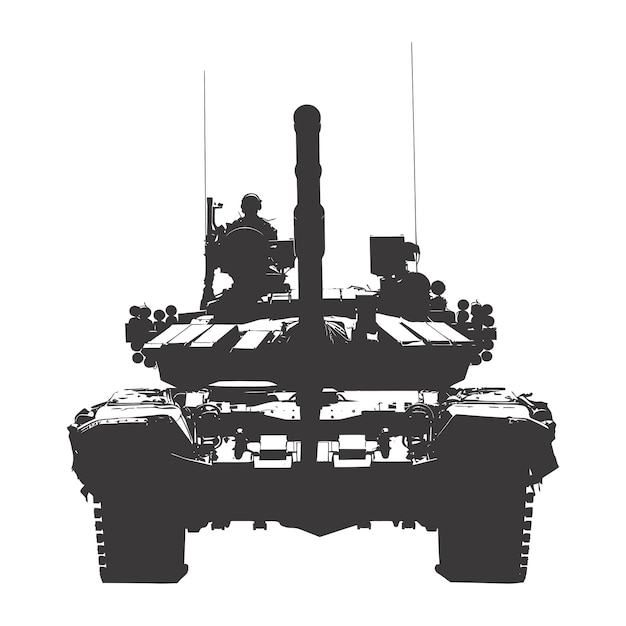 Silhouet militaire tank alleen zwarte kleur