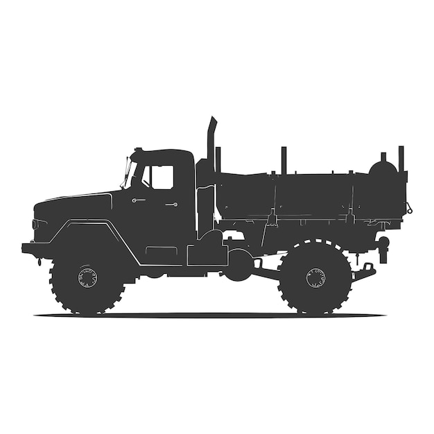 Vector silhouet militaire vrachtwagen alleen zwarte kleur