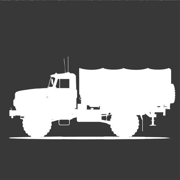 Vector silhouet militaire vrachtwagen alleen zwarte kleur