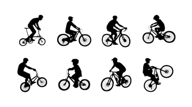 Vector silhouet op een fiets