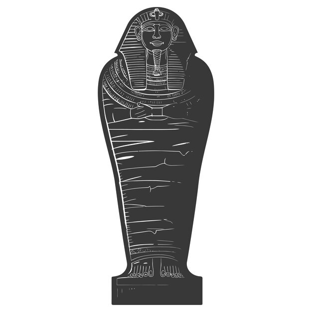 Silhouet oude Egyptische sarcofaag alleen zwarte kleur