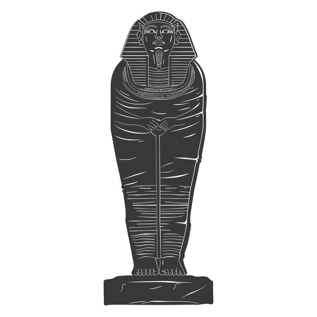 Vector silhouet oude egyptische sarcofaag alleen zwarte kleur