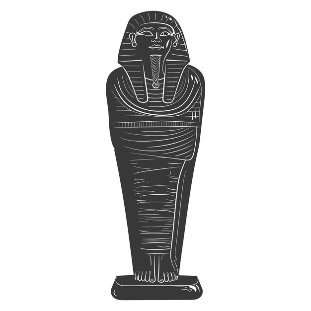 Silhouet oude Egyptische sarcofaag alleen zwarte kleur