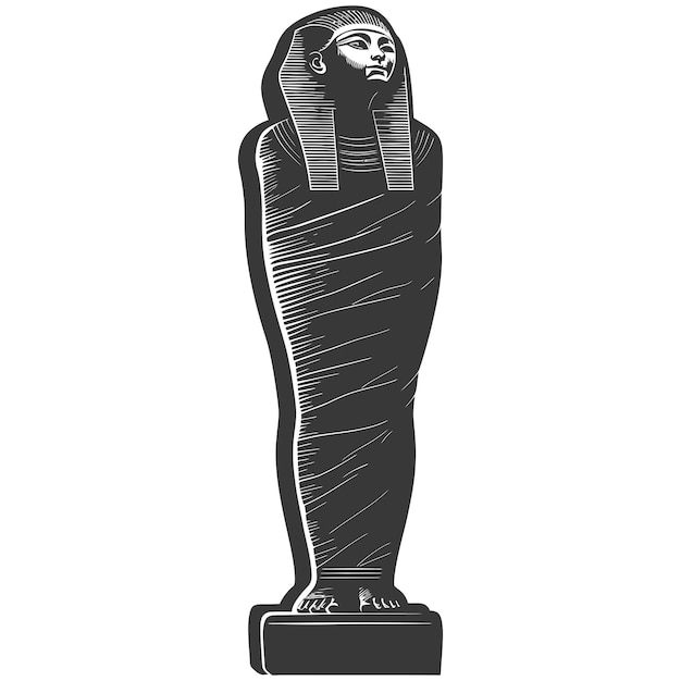 Vector silhouet oude egyptische sarcofaag alleen zwarte kleur