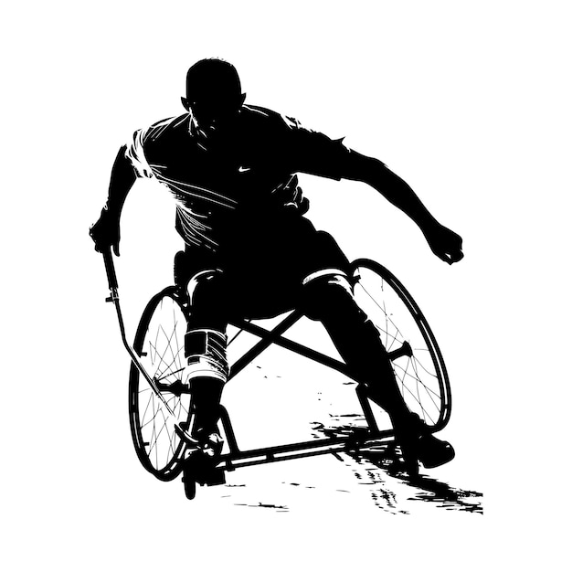 Silhouet paralympische atleet optreden in sport alleen zwarte kleur
