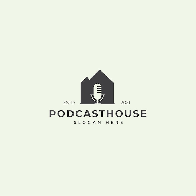 Silhouet Podcast huis logo ontwerp