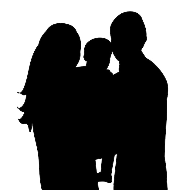 Silhouet portret ouders en kinderen