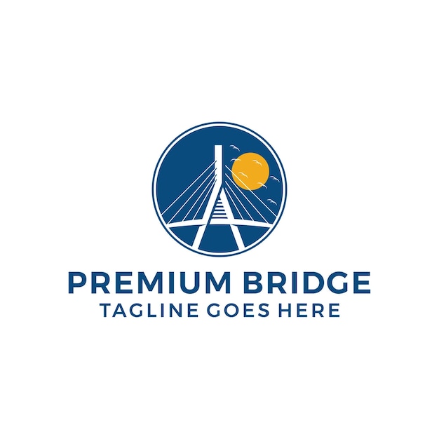 Silhouet premium bridge-verbindingslogo sjabloon