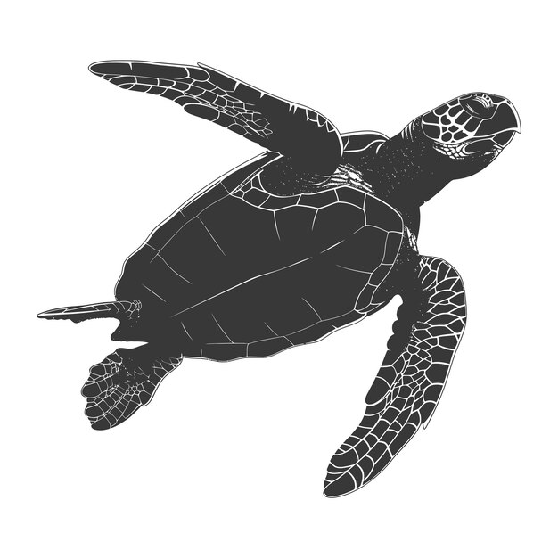 Vector silhouet schildpad dierlijke zwarte kleur alleen volledig lichaam