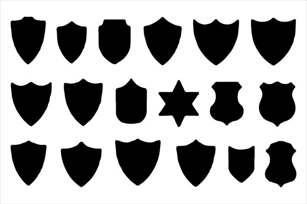 Silhouet Shield Vector in het zwart