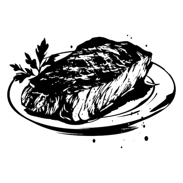 Silhouet steak voedsel alleen zwarte kleur