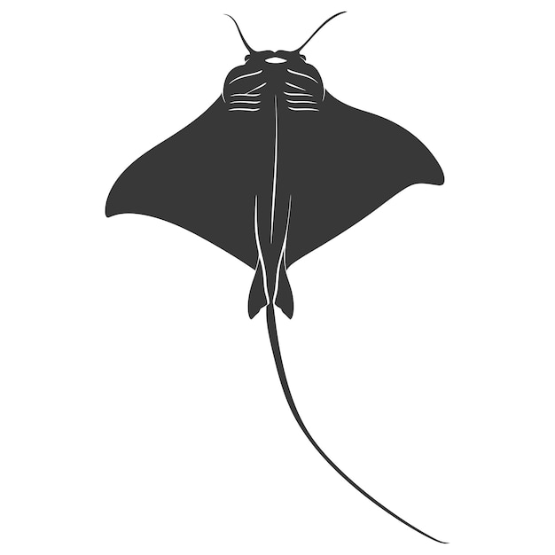 Silhouet Stingray Dierlijke zwarte kleur alleen volledig lichaam