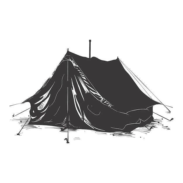 Silhouet tent alleen zwarte kleur