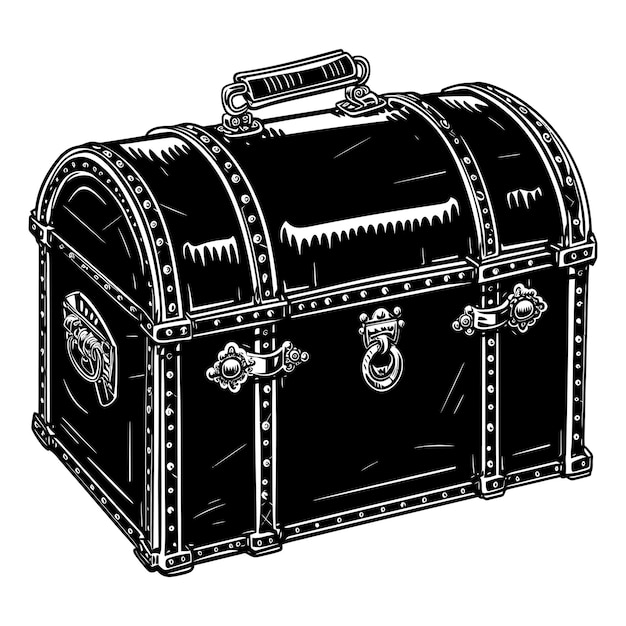 Vector silhouet treasure chest alleen zwarte kleur