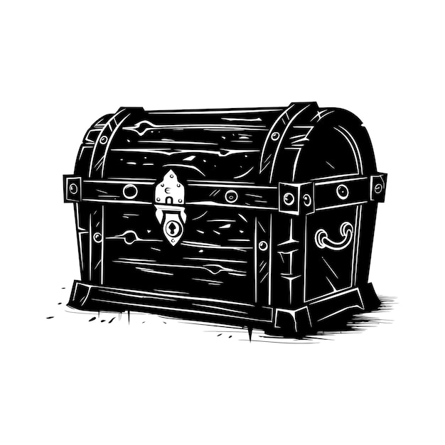 Silhouet Treasure Chest alleen zwarte kleur