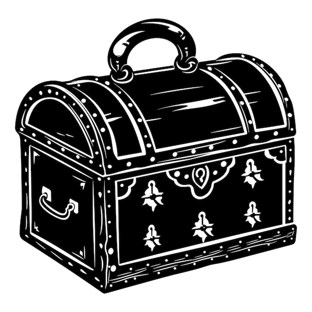 Silhouet Treasure Chest alleen zwarte kleur