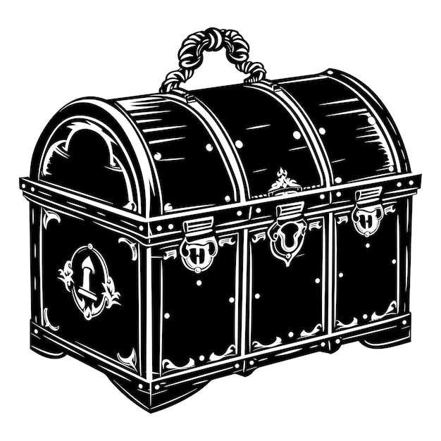 Silhouet Treasure Chest alleen zwarte kleur