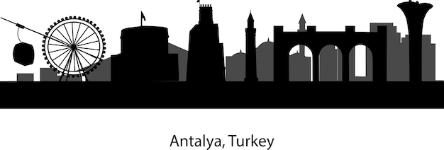 Vector silhouet van antalya