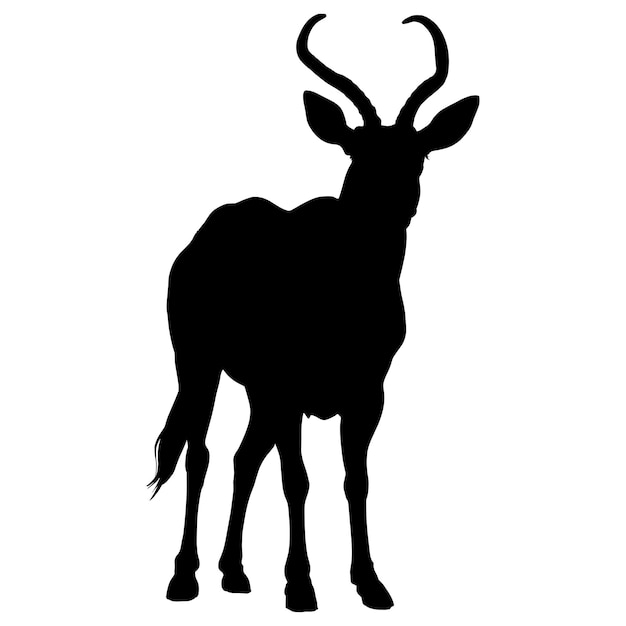 Vector silhouet van antilope op wit