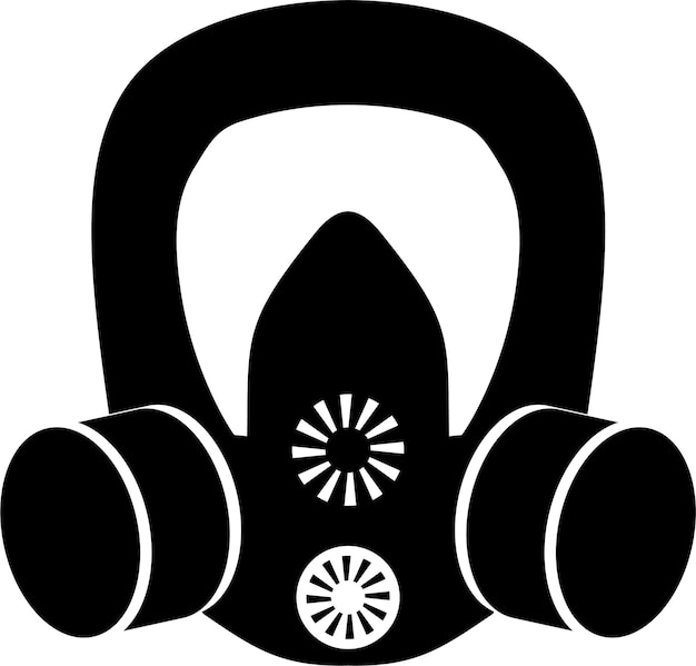 Silhouet van beschermend gasmasker symboolpictogram in vlakke stijl vectorillustratie