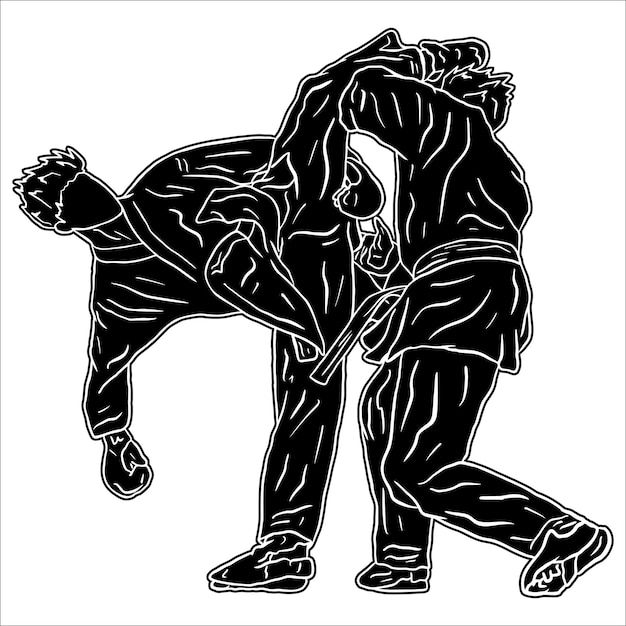 Vector silhouet van de pencak silat vector