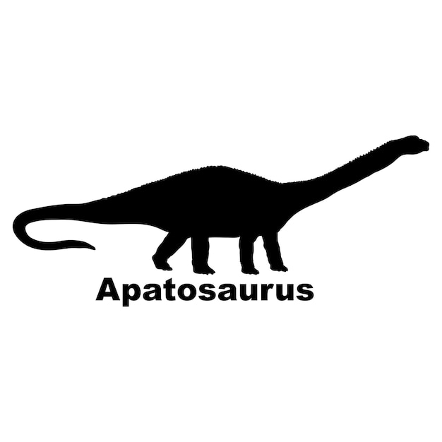 Vector silhouet van dinosaurus apatosaurus monogram van dinosaurus typen van dinosaurus dinosaurus namen rassen vector
