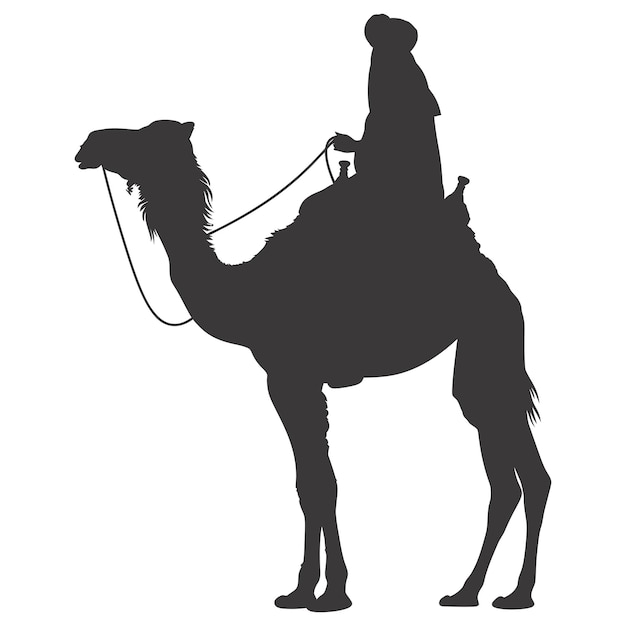 Vector silhouet van een arabische persoon die alleen een turban van zwarte kleur draagt
