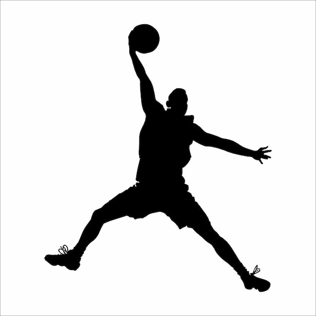 Silhouet van een basketbalspeler