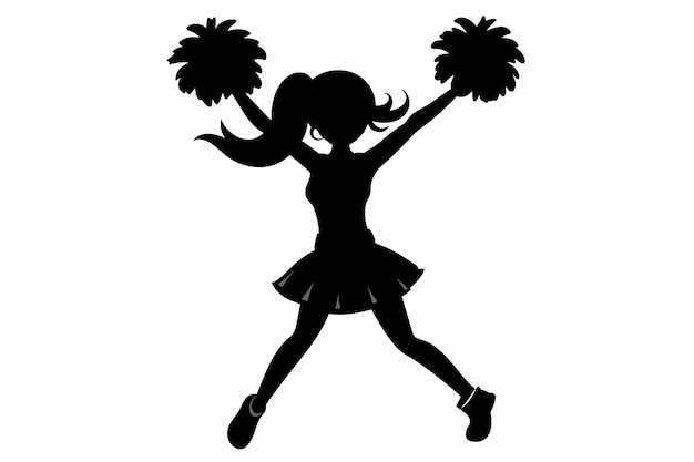silhouet van een cheerleader vector