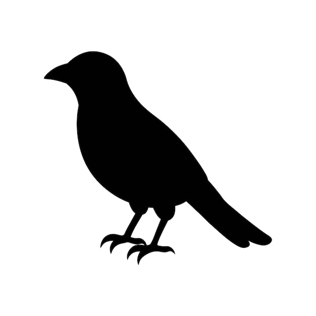 Vector silhouet van een cowbird op wit