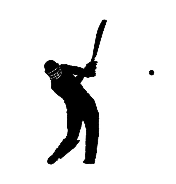 Vector silhouet van een cricketspeler