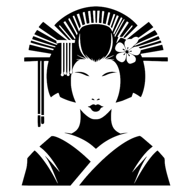 Silhouet van een geisha