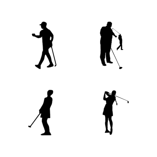 Vector silhouet van een golfspeler vectorillustratie