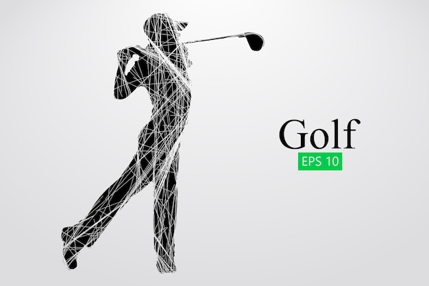 Silhouet van een golfspeler