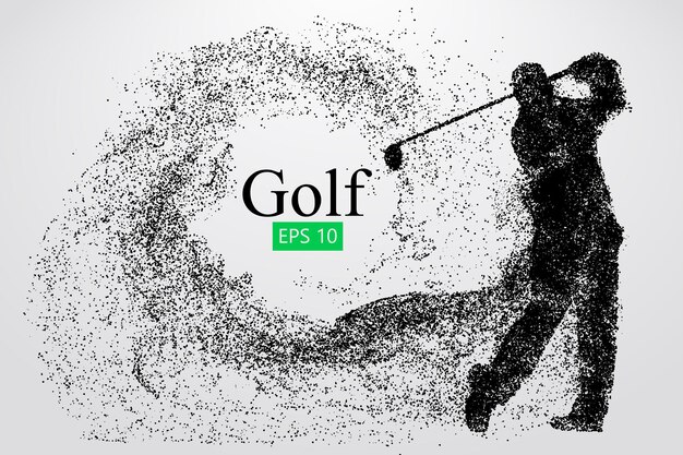 Vector silhouet van een golfspeler