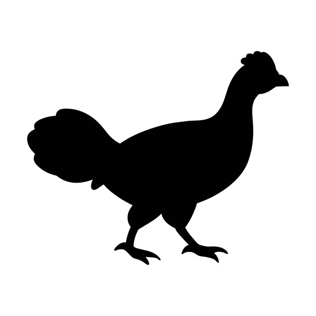 Vector silhouet van een grouse op wit