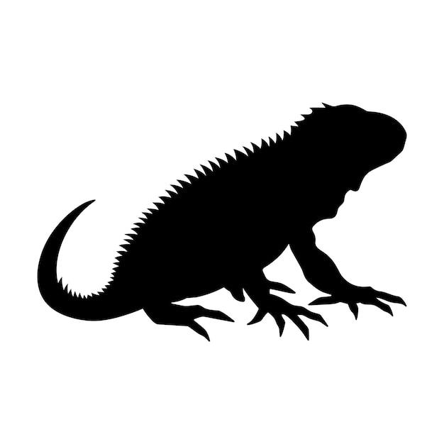 silhouet van een hagedis iguana icoon hagedis vector illustratie met witte achtergrond