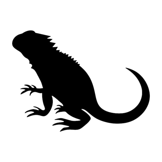 silhouet van een hagedis iguana icoon hagedis vector illustratie met witte achtergrond