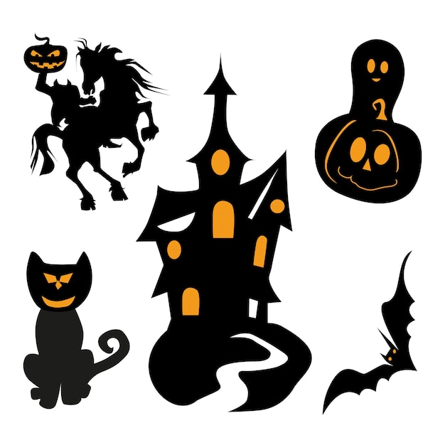 Silhouet van een Halloween-heks