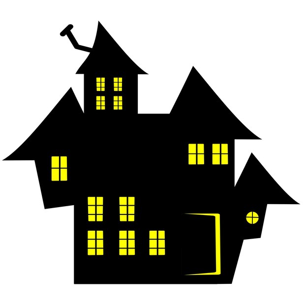 Vector silhouet van een halloween huis