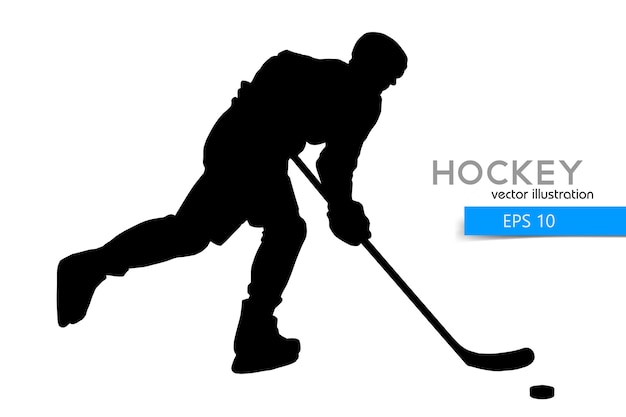 Silhouet van een hockeyspeler