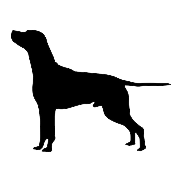 silhouet van een hond op een witte achtergrond