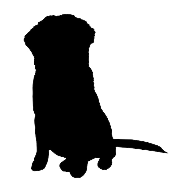 silhouet van een hond op een witte achtergrond