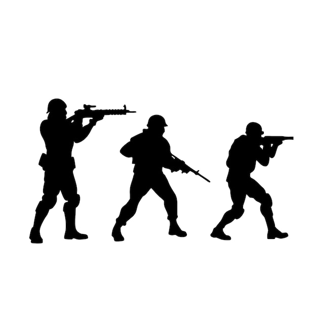 Silhouet van een legerofficier.