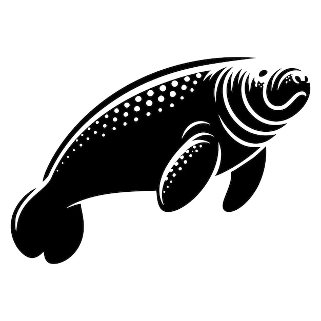 Vector silhouet van een manatee