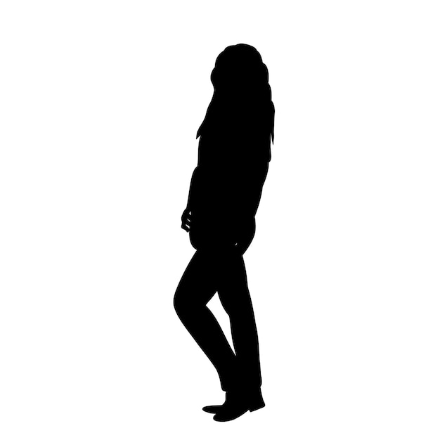 Silhouet van een meisje dat op een witte achtergrond staat