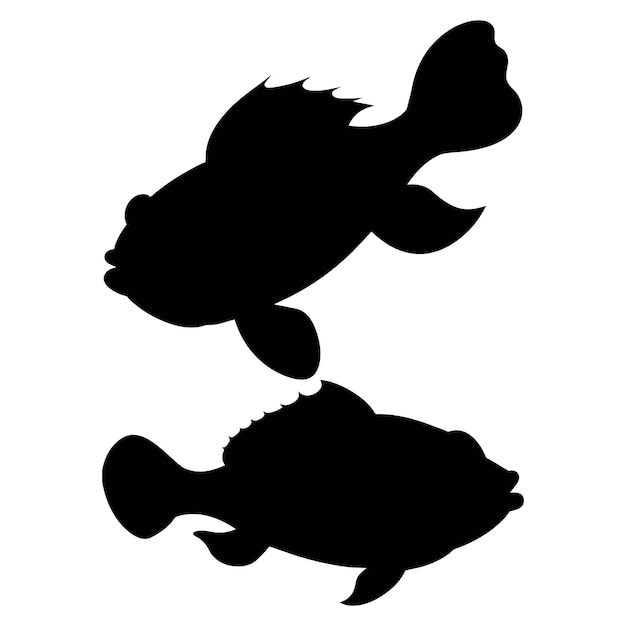 silhouet van een monkfish op wit