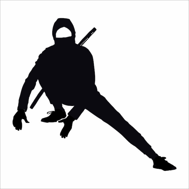 Vector silhouet van een ninja